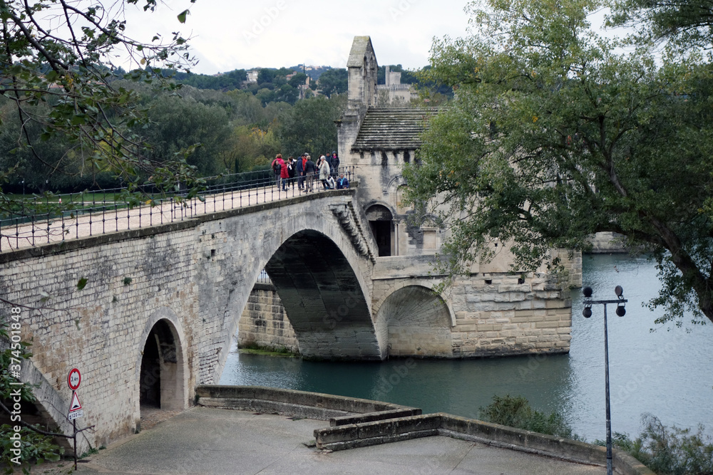 Famous Avignon Bridge also called Pont Saint-Benezet at Avignon France