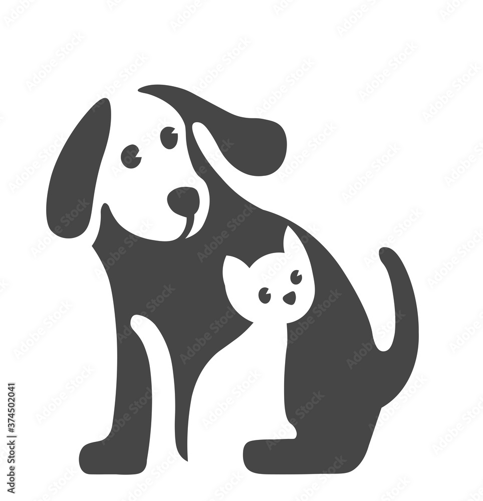 Obraz premium Vector image of Pet logo on white