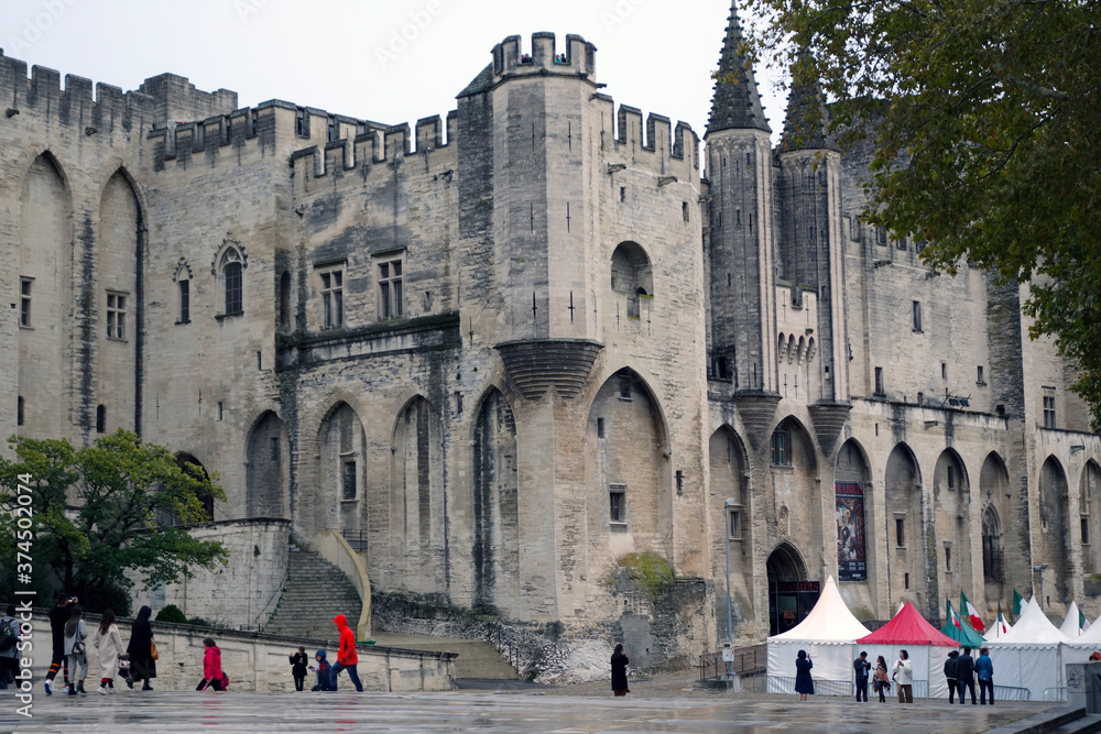 Palace of the Popes or Palais des Papes in Avignon city, southern France