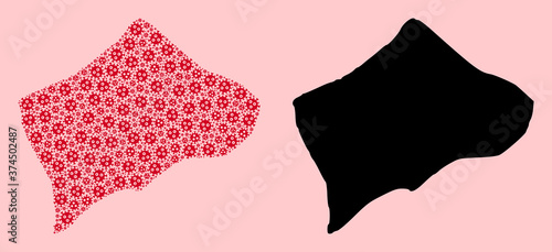 Vector Collage Map of Small Inagua Island of Flu Virus Icons and Solid Map