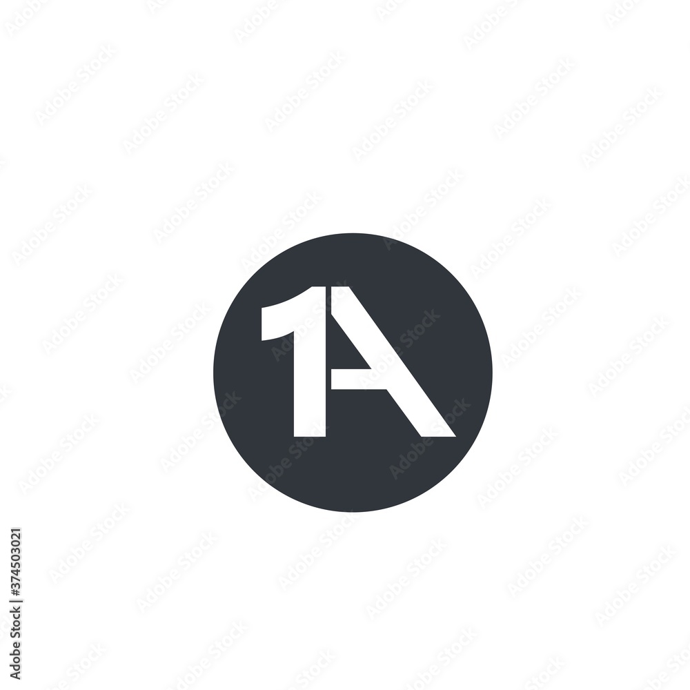 number one and A letter vector icon design number one and A letter vector icon design