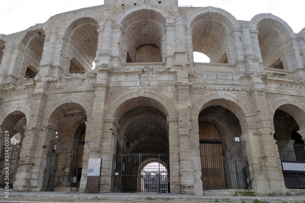 The Arles Amphitheatre is a Roman amphitheatre in the southern French town of Arles The Arles Amphitheatre is a Roman amphitheatre in the southern French town of Arles