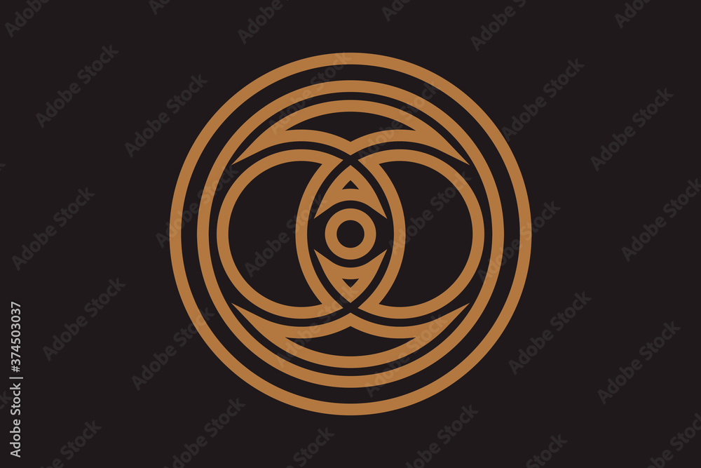 Mystic eye are on the circle belong of which the rays of the sun. Religion philosophy, spirituality, occultism, chemistry, science, magic. Isolated vector illustration. Mystic eye are on the circle belong of which the rays of the sun. Religion philosophy, spirituality, occultism, chemistry, science, magic. Isolated vector illustration.