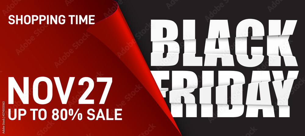 Black Friday banner design. Vector illustration.