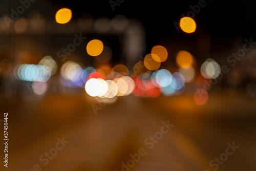 Wallpaper Mural Night city street lights background and street lights blur bokeh ankara in turkey Torontodigital.ca