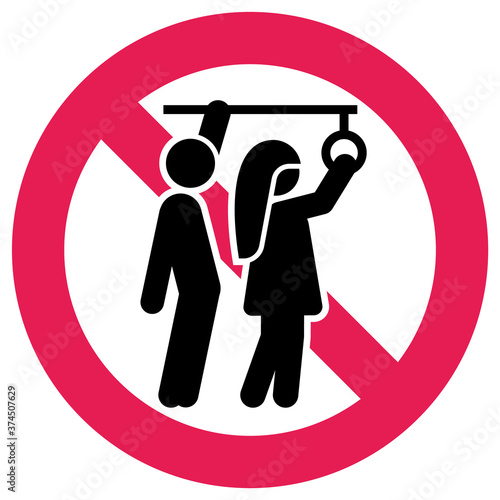 Prohibition Sign public transport, No Sexual Abuse or Harrashment, vector illustration EPS10