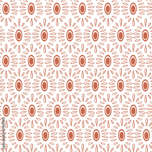 Bohemian, modern boho chic seamless pattern with hand drawn flowers,abstract shapes in hand drawn style. Vector boho seamless repeating background, digital paper, fabric, wallpaper, stationery