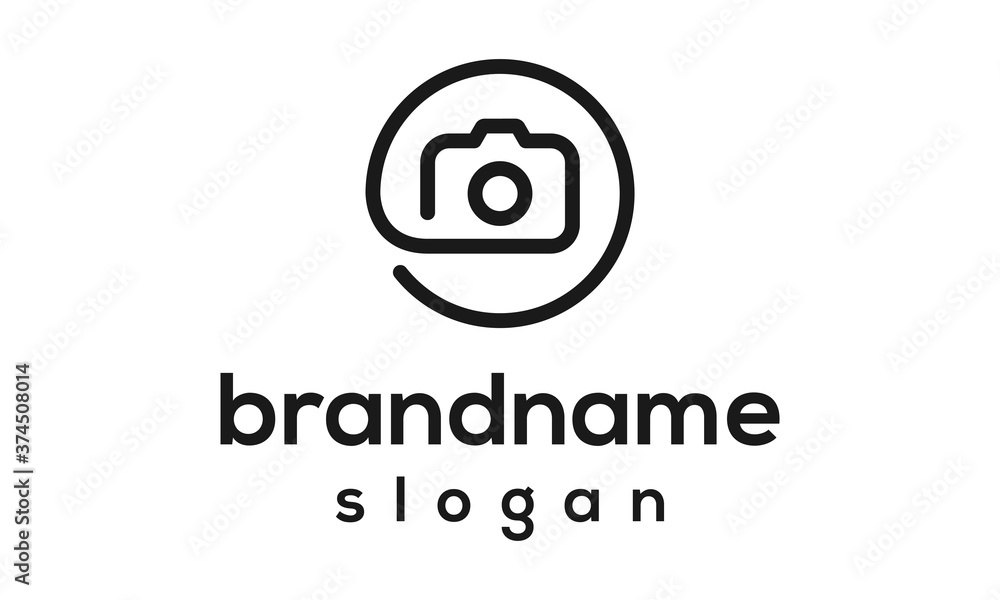Simple Camera logo design vector