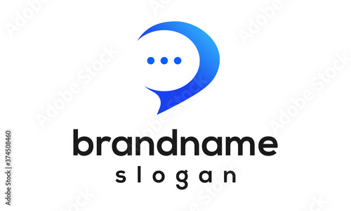 Bubble chat logo design vector