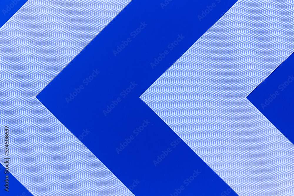 blue and white road traffic warning sign - Alignment to the left blue and white road traffic warning sign - Alignment to the left