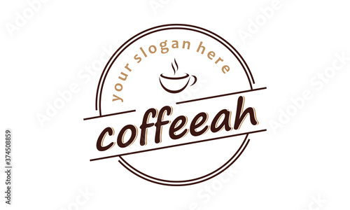 Coffee emblem logo design vector