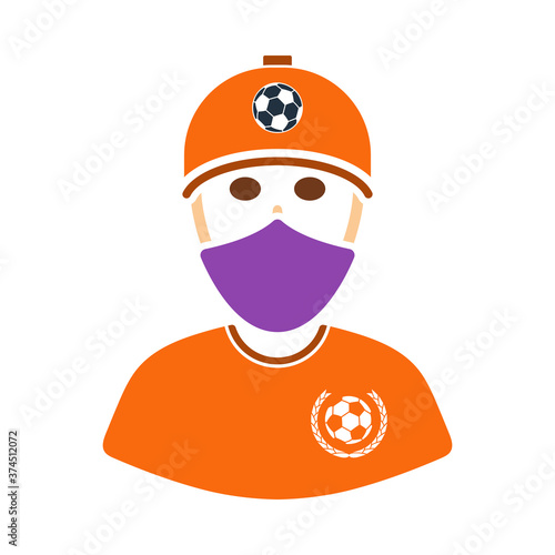 Football Fan With Covered Face By Scarf Icon