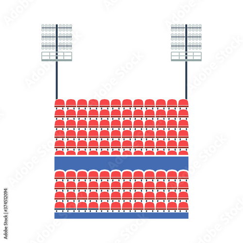 Stadium Tribune With Seats And Light Mast Icon