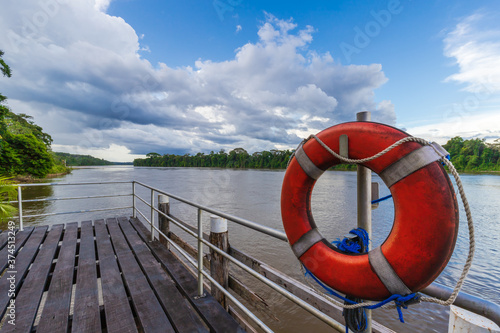 Obraz na plátně The Suriname River In The Amazon, Cloudy Overcast.
