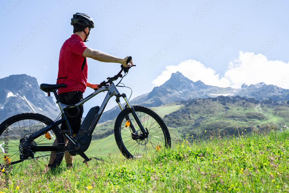 Fototapeta premium E Bike Bicycle In Austria. Mountain Ebike