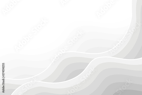 3D illustration white and gray geometric curve abstract background