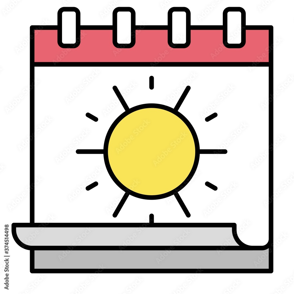 Summer calendar icon, Summer vacation related vector Summer calendar icon, Summer vacation related vector