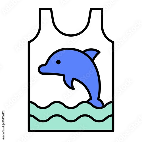 Sleeveless shirt icon, Summer vacation related vector