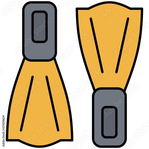 Swim fins icon, Summer vacation related vector