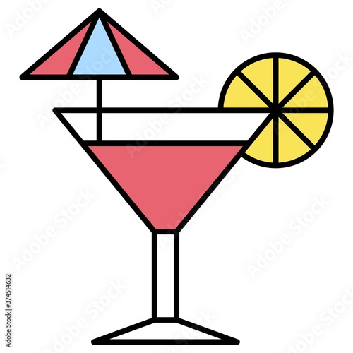Summer drinks icon, Summer vacation related vector
