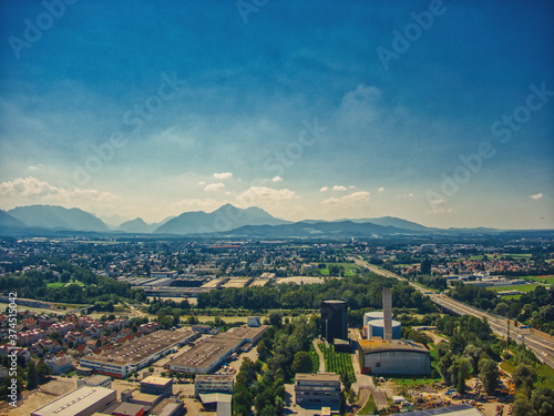 Salzburg aerial view of the mountains