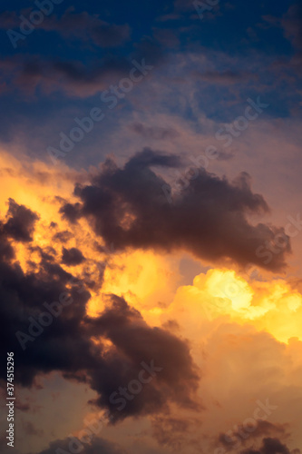 Dramatic stratocumulus clouds at sunset