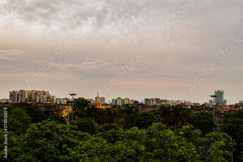 panoramic view of city at sunset
