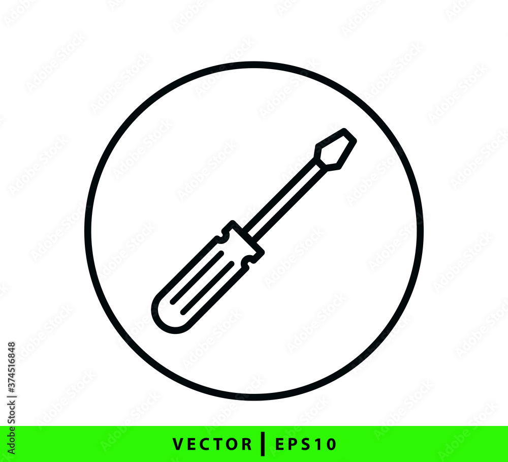 Screwdriver icon vector logo design template Screwdriver icon vector logo design template