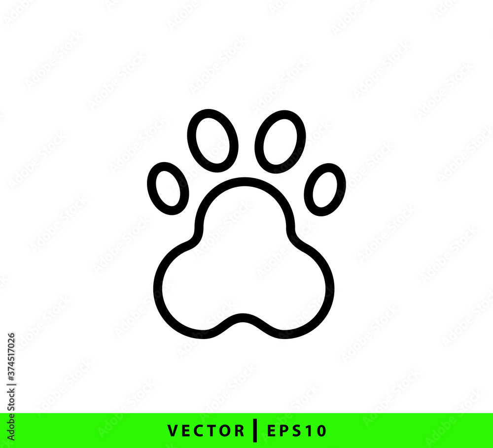 Paw print icon vector logo design illustration Paw print icon vector logo design illustration