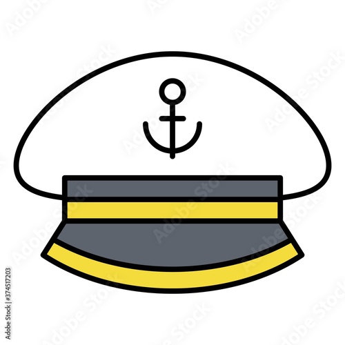 Peaked cap icon, Summer vacation related vector