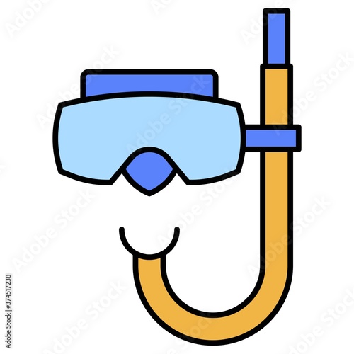 Diving mask icon, Summer vacation related vector