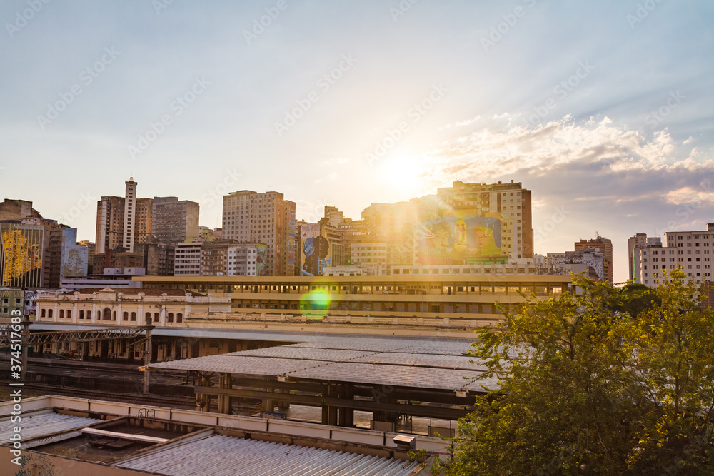 Fototapeta premium Belo Horizonte downtown skyline at sunset