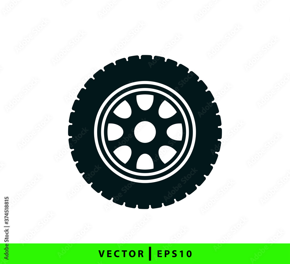 Tire icon vector logo design template flat style Tire icon vector logo design template flat style