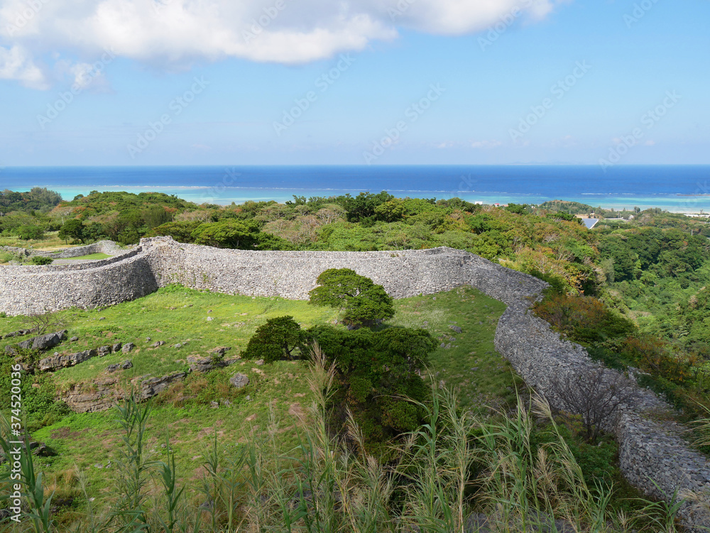 Nakijin Gusuku castle ruins World Heritage Okinawa, Japan.