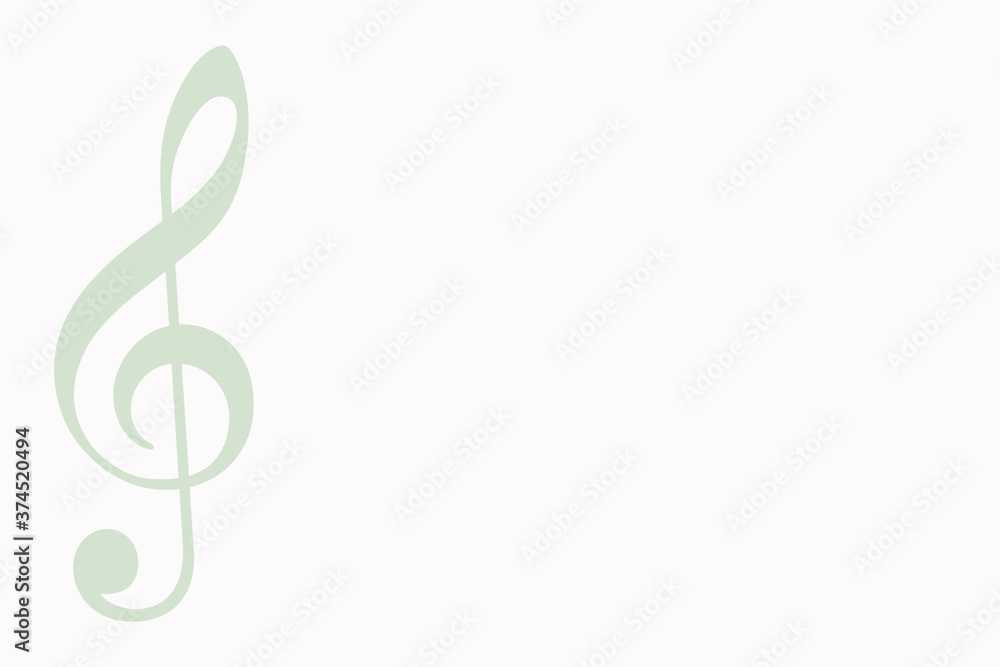Fototapeta premium Treble Clef music background in green