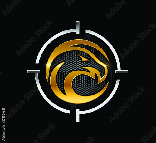 Gold Eagle target logo vector