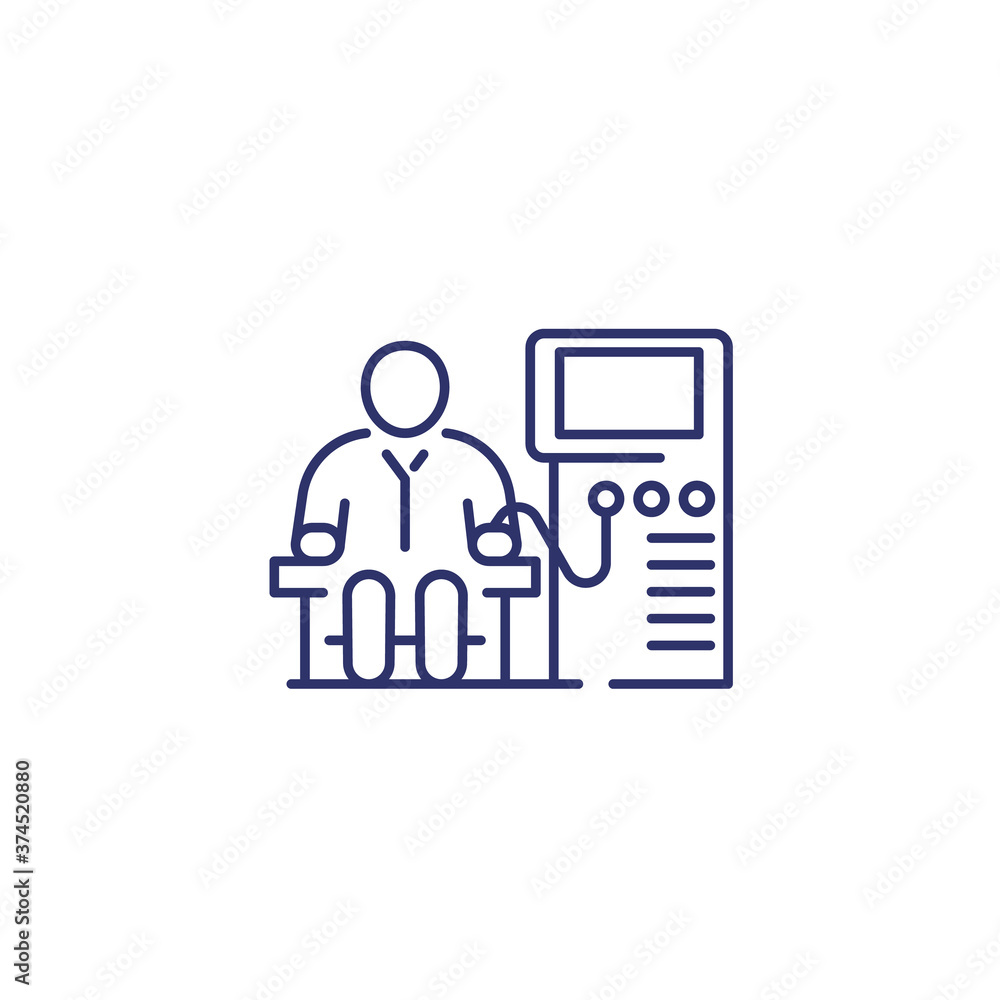 dialysis line icon with machine and patient Stock Vector | Adobe Stock