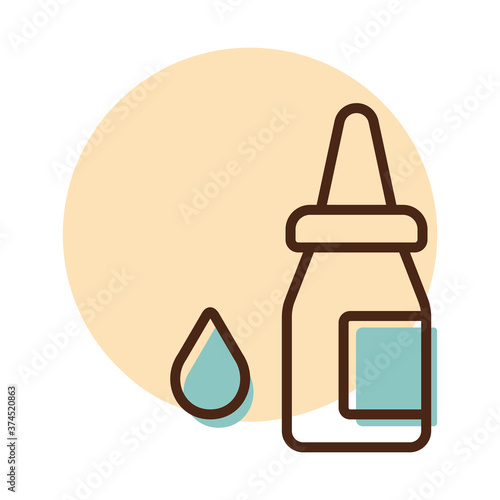 Eye drops vector icon. Nasal drops