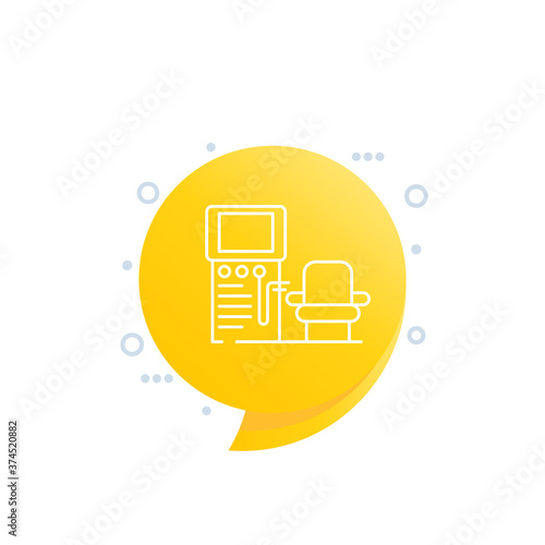 dialysis machine line vector icon