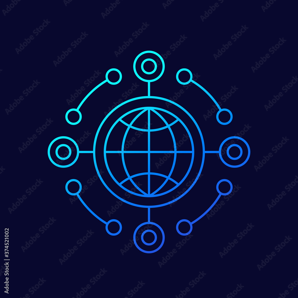 network api line vector icon network api line vector icon
