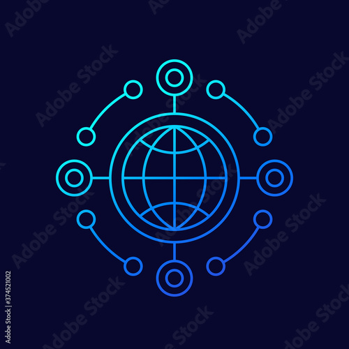 network api line vector icon