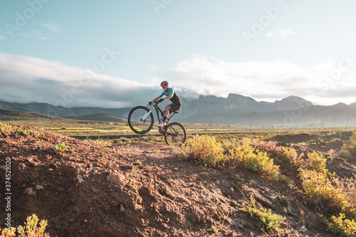 mountain biker on a track
