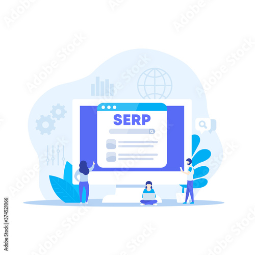 SERP and seo optimization vector illustration