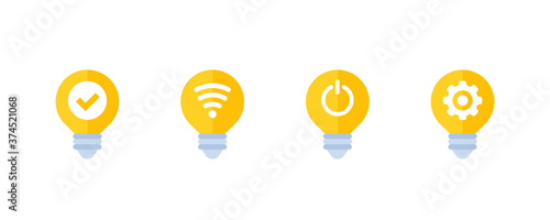 smart led light icons on white