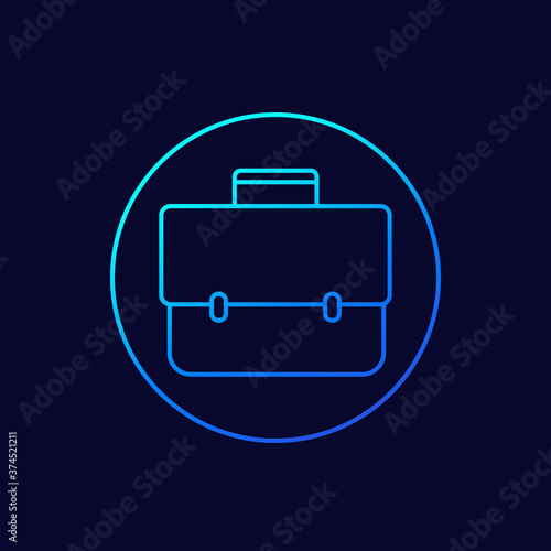 briefcase thin line icon, vector