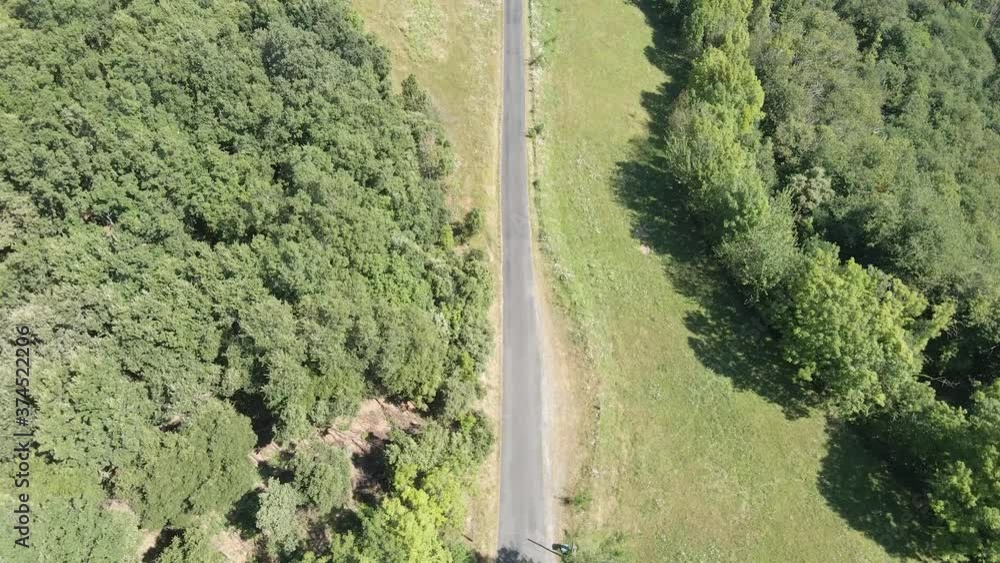 aerial view of the road