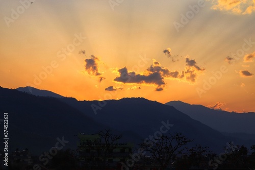 Sunset view from Pokhara Nepal