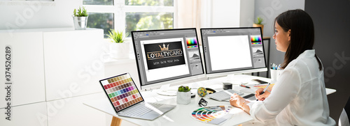 Bild auf Leinwand Graphic Designer Artist Working