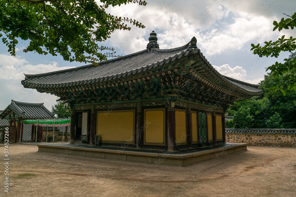 Part of the building of Bulguksa Temple, UNESCO World Heritage Site in Gyeongju, South Korea