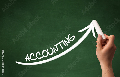 Wallpaper Mural Hand drawing ACCOUNTING inscription with white chalk on blackboard, business concept Torontodigital.ca